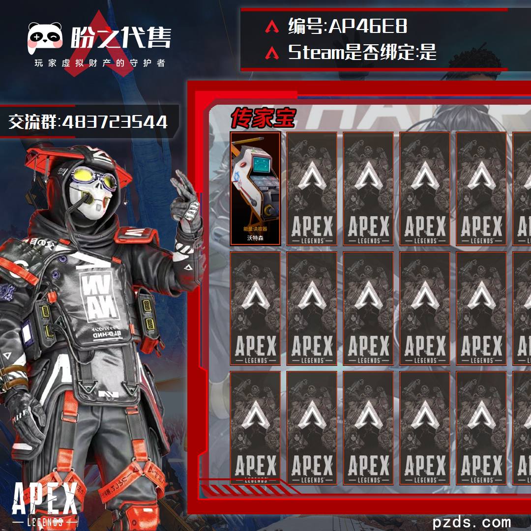 AP46E8号,【有初始邮箱出售】【已绑定steam】 126级,菜鸟IV段位,79金皮,21传奇,1传家宝:沃特森-能量读取器,详情看图。