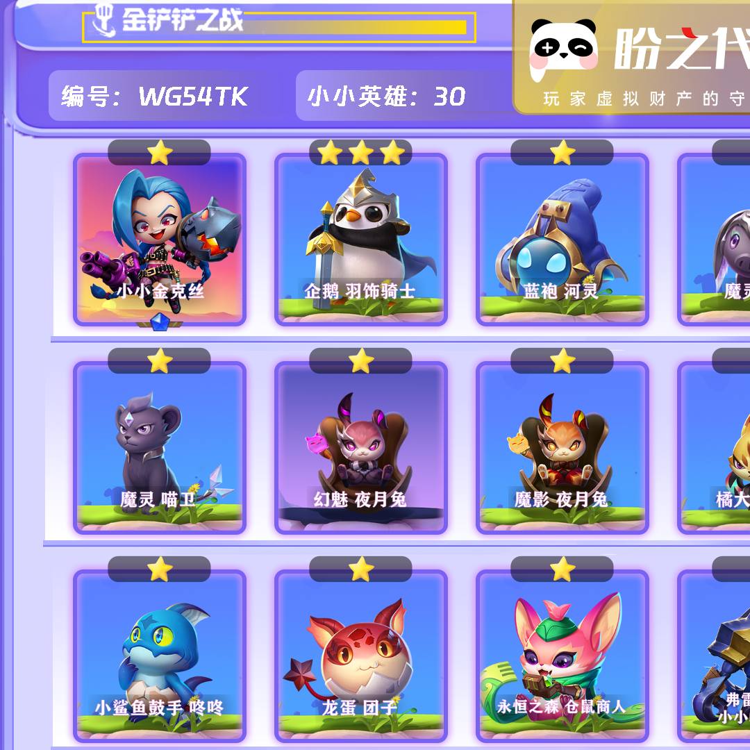 WG54TK号 【VIP1】lv56 30小小英雄 2棋盘 9特效 