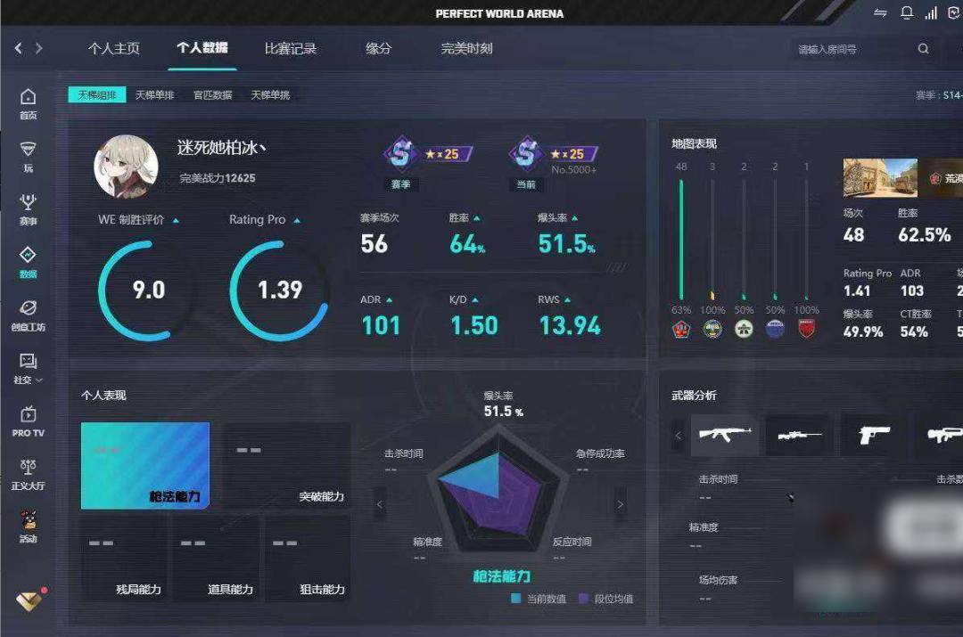 CN5768 号 cs双平台好数据高分段位号