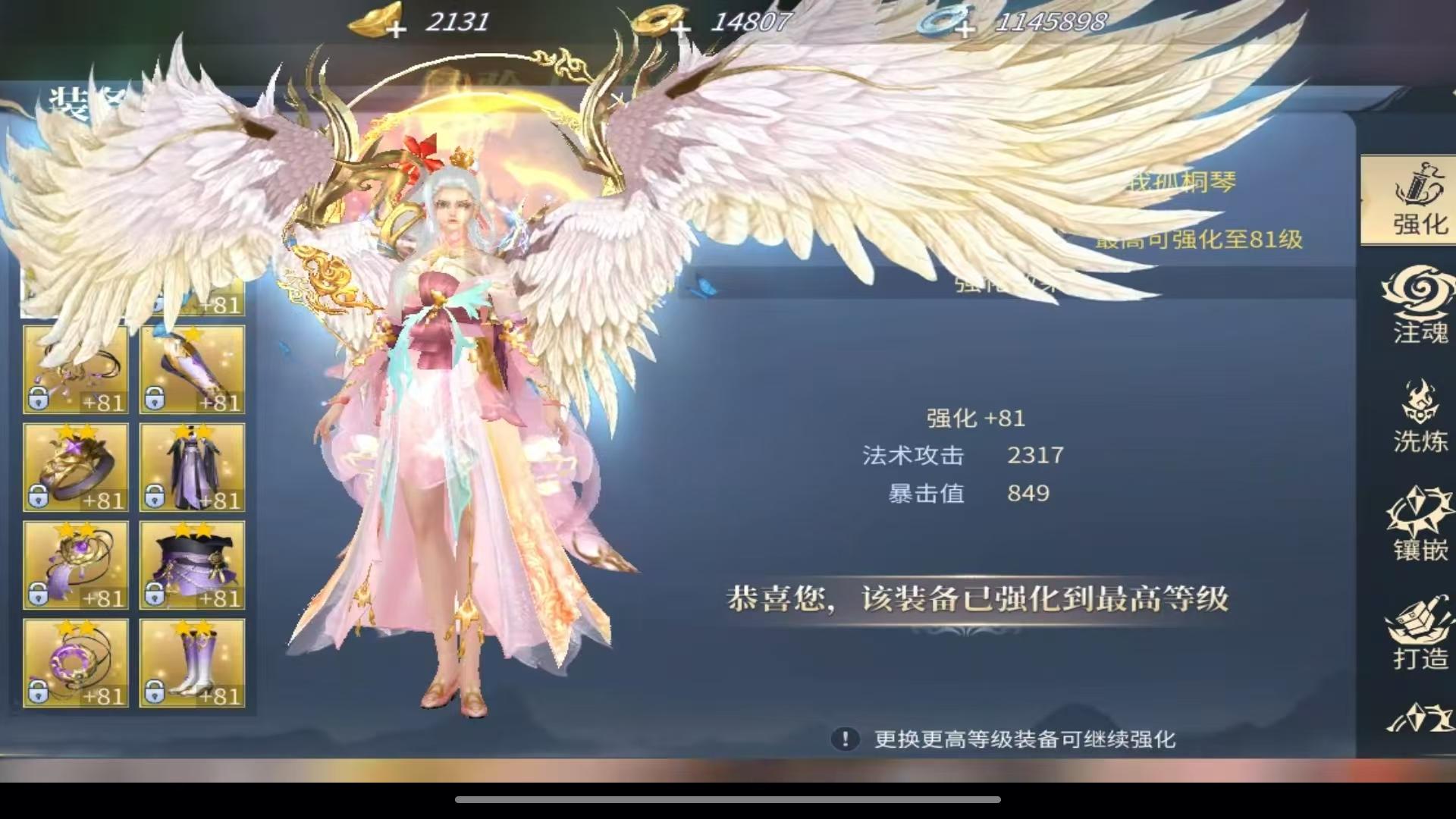 CQH13K 号 101级冰玄族,7620000万战力,有固定队,日常跨服都一直在跟,没时间玩了