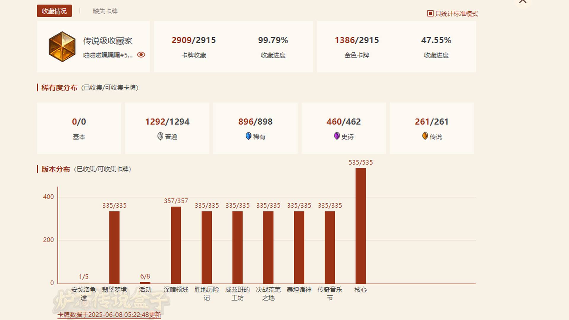 HNGFYW 号 炉石传说国服标准全卡号