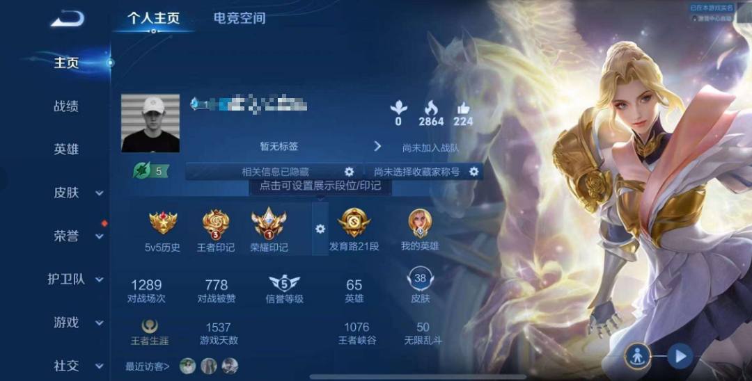 C1MYUN号【永久小魔方准1.9w数字标国3夏洛特 超高74胜率 金标澜 带妹必备详细看图】 【小国标夏洛特】 贵族贵5 传说皮肤1 史诗皮肤10 皮肤数量38 皮肤价值:22144 英雄65 秩序白银II 总场次1289