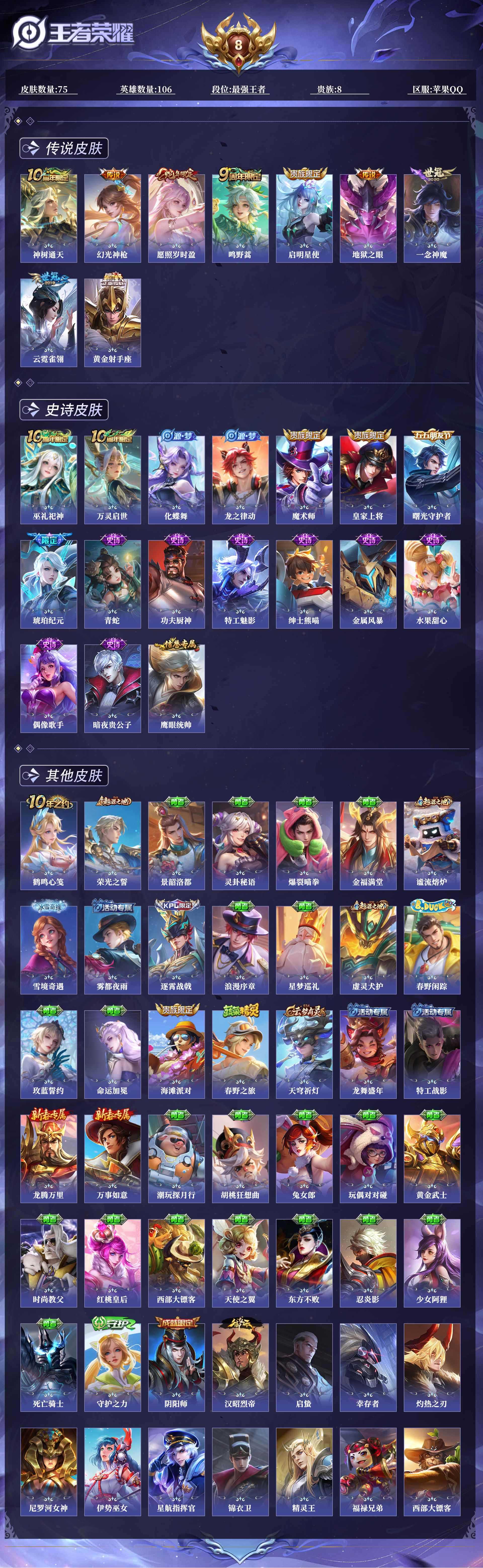 WZQM3360821王者荣耀账号详情图3