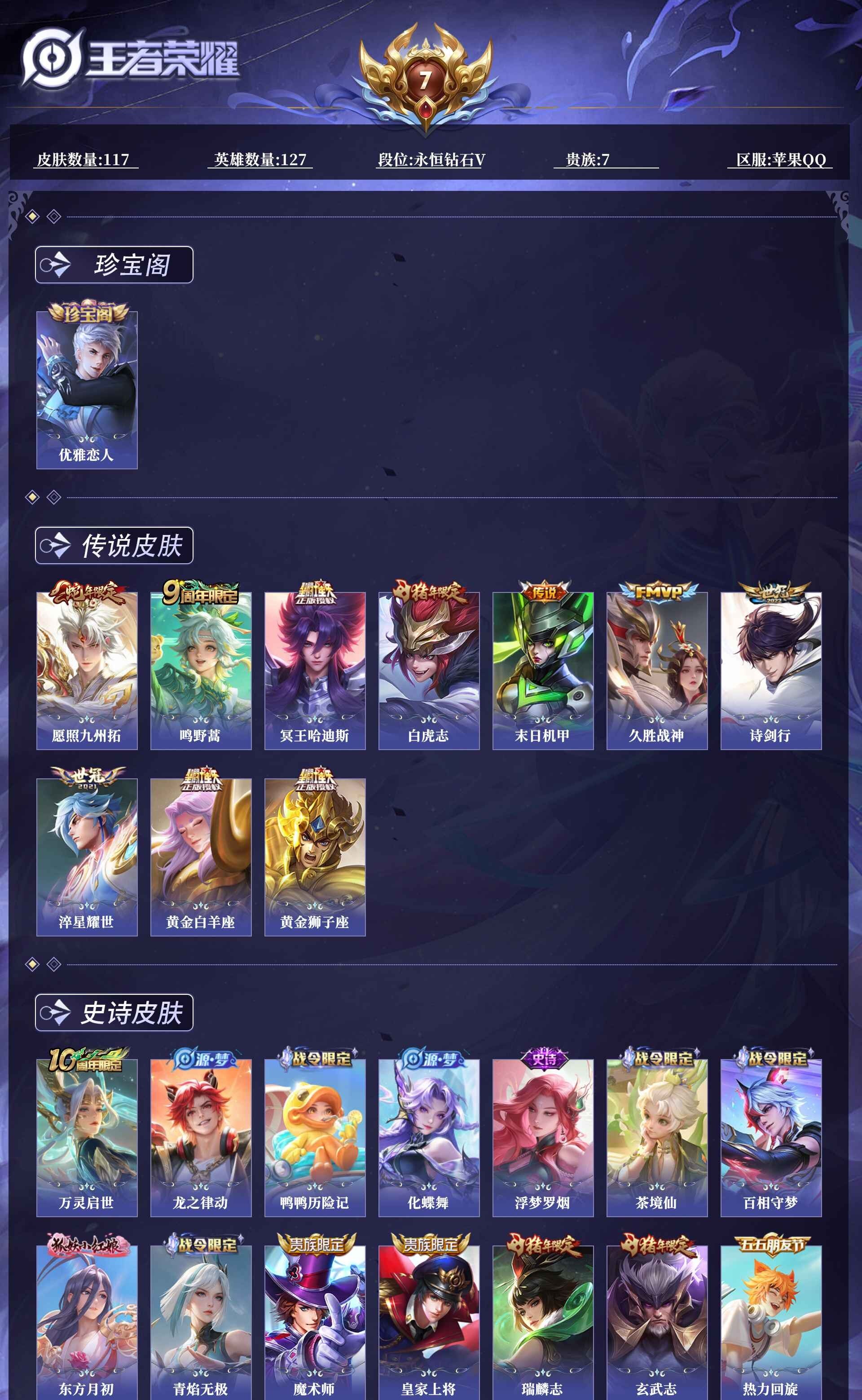 WZQM4250142王者荣耀账号详情图5