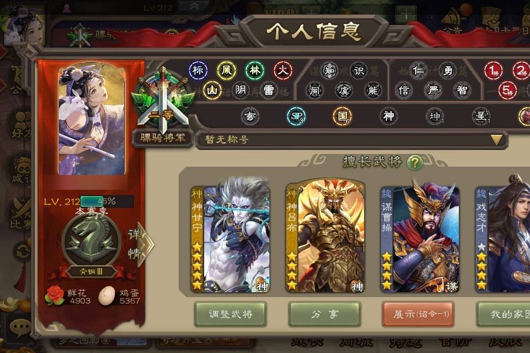 GS8J49 号  【VIP9】 骠骑将军 24史诗武将 273皮肤 17动态皮肤